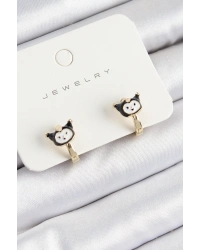 Pirinç Kuromi Model Gold Renk Çocuk Küpe