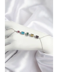 Pirinç Renkli Zirkon Taşlı Model Gümüş Renk Şahmeran