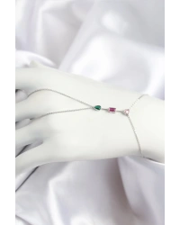 Pirinç Renkli Zirkon Taşlı Model Gümüş Renk Şahmeran