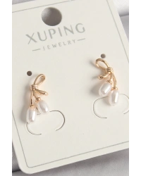 Pirinç Rose Renk İnci Detay Düğüm Model Kadın Küpe