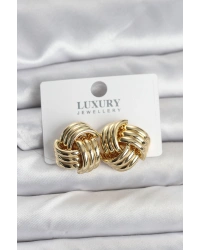 Pirinç Sarmal Gold Renk Kadın Küpe