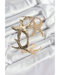 Pirinç Sıralı Deniz Yıldızı Model Gold Renk Kadın Pazu Bileklik