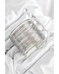 Pirinç Tel Sarma Model Gümüş Renk Kadın Bileklilk