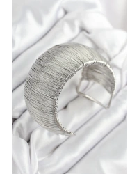 Pirinç Tel Sarma Model Gümüş Renk Kadın Bileklilk