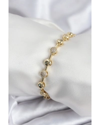 Pirinç VIP Seri Gold Renk Topçuk Model Kadın Bileklik