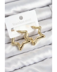 Pirinç Yıldız Model Gold Renk Kadın Küpe