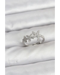 Pirinç Yıldız Model Gümüş Renk Kadın Yüzük