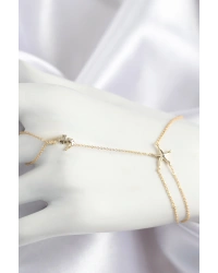 Pirinç Zirkon Taşlı Deniz Atı Ve Yıldız Model Gold Renk Şahmeran