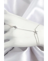 Pirinç Zirkon Taşlı Deniz Atı Ve Yıldız Model Gümüş Renk Şahmeran