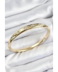 Pirinç Zirkon Taşlı Kutup Yıldızı Model Gold Renk Kadın Kelepçe