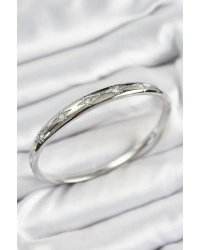 Pirinç Zirkon Taşlı Kutup Yıldızı Model Gümüş Renk Kadın Kelepçe