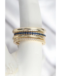 Pirinç Zirkon Taşlı Mix Renk 3Lü Kadın Yüzük