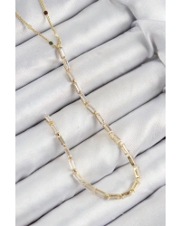 Pirinç Zirkon Taşlı Model Gold Renk Y Kolye