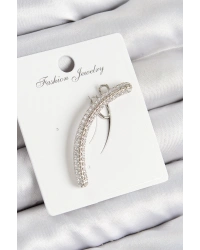 Pirinç Zirkon Taşlı Model Gümüş Renk Sağ Kıkırdak Küpe