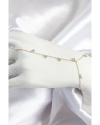 Pirinç Zirkon Taşlı Sallantılı Model Gold Renk Kadın Şahmeran