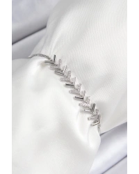 Pirinç Zirkon Taşlı Sıralı Ok Model Gümüş Renk Asansörlü Kadın Bileklik