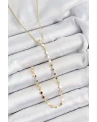 Pirinç Zirkon Taşlı Yıldız Figürlü Y Model Gold Renk Kadın Kolye