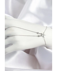 Pirinç Zirkon Taşlı Yıldız Model Gümüş Renk Şahmeran