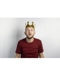 Plastik Kral Tacı Altın Renk Yetişkin Boy 55 cm