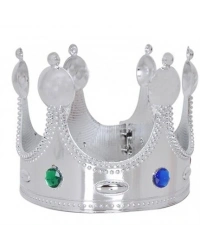 Plastik Kral Tacı Gümüş Renk Çocuk Boy 45 cm
