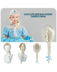 Platin Altın Dore Renk Karlar Ülkesi Elsa Frozen Peruğu Çocuk Boy