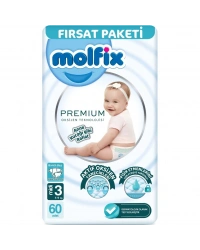 Premium Bebek Bezi Fırsat Paketi 3 Beden 4-9 Kg 60 Adet