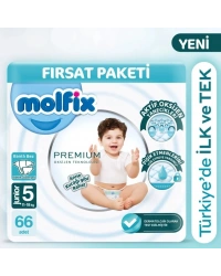 Premium Bebek Bezi Ultra Fırsat Paketi 5 Beden 11-18 Kg 66 Adet
