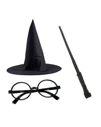 Pttr Siyah Şapkası Pttr Gözlüğü Pttr Asası 3 lü Set