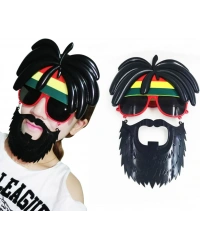 Rasta Peruklu Rasta Sakallı Bob Marley Bıyıklı Parti Gözlüğü 27x18 cm