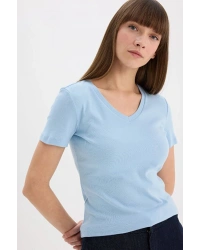 Regular Fit Bisiklet Yaka Basic Düz Premium Kısa Kollu Tişört