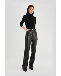 Regular Fit Yumuşak Dokulu Balıkçı Yaka Basic Düz Triko Kazak