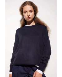 Regular Fit Yumuşak Dokulu Bisiklet Yaka Basic Düz Triko Kazak