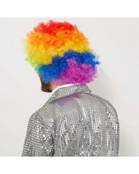 Rengarenk Kıvırcık Afro Bonus Peruk