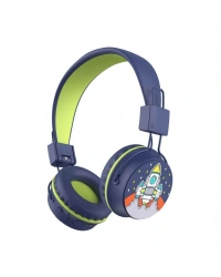 Roket Desenli Bluetooth Kulak Üstü Kablosuz Kulaklık