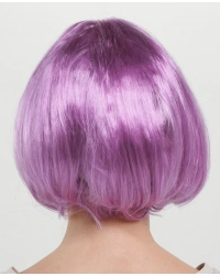 Rose Pembe Renk Düz Kesim Küt Parti Peruğu Kısa Takma Saç