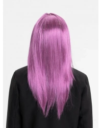 Rose Pembe Renk Düz Kesim Uzun Parti Peruğu Takma Saç