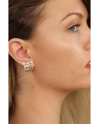 Rose Renk Ağaçlı Bayan Küpe