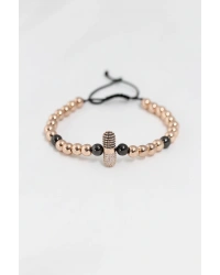 Rose Renk Çelik Zirkon Objeli Asansörlü Bileklik