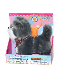 S00002859 YÜRÜYEN SEVİMLİ PELUŞ KÖPEK GRİ-SUN