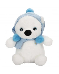 Şapkalı ve Atkılı Peluş Kutup Ayısı 30 cm S00004773