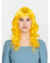 Sarı Renk Uzun Dalgalı Parti Peruğu