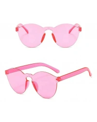 Sert Mika Oval Şekilli Çerçevesiz Pembe Gözlük Retro Parti 5x14 cm