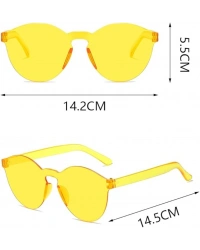 Sert Mika Oval Şekilli Çerçevesiz Sarı Gözlük Retro Parti 5x14 cm