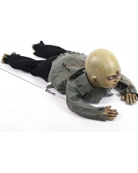 Sesli Işıklı ve Sensörlü Yerde Emekleyen Hareketli Bebek Hayalet Zombi Dekor 30x85 cm