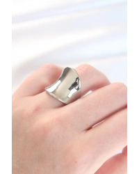 Silver Renk Ayarlanabilir Kavisli Ayna Yüzük