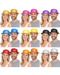 Simli Melon Şapka 9’lu Set - 9 Renk Parti ve Kostüm Şapkası