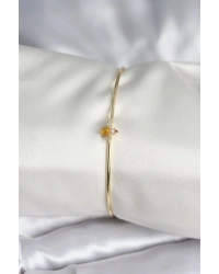 Sinek Figürlü Gold Renk Pirinç Kadın Bileklik