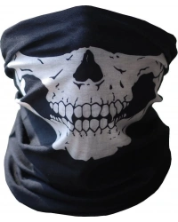 Siyah Renk Dikişsiz Çok Fonksiyonlu Çene Kafatası Yüz Maskesi Baf Buff Bandana Boyunluk Bileklik