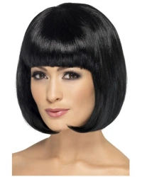 Siyah Renk Parti Peruğu Küt Saç