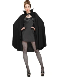 Siyah Renk Yakalı Halloween Pelerini 90 cm